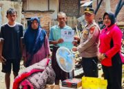 Hadirkan Seuntai Senyuman, Polsubsektor Palibelo Gerak Cepat Salurkan Bantuan Bagi Korban Kebakaran