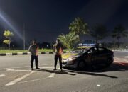 Cegah Kriminalitas Dini Hari, Patroli Blue Light Polsek Kediri Sisir Jalur Sepi Bypass BIL