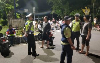Bundaran Penas Ramai, Polres Lombok Barat Antisipasi Kemacetan