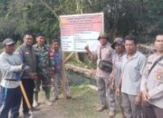 Bhabinkamtibmas Polsek Woha Menghadapi Peletakan Batu Pertama Pembangunan Irpom Sampaikan Himbauan Kamtibmas